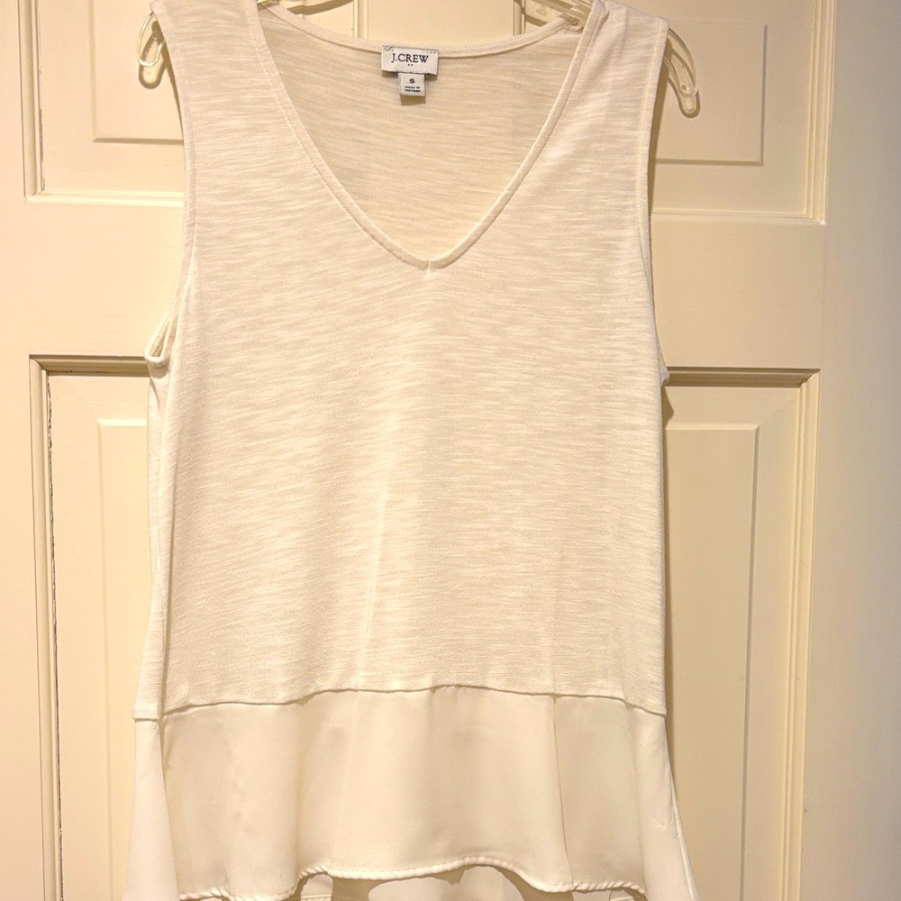J. Crew Cream V-Neck Tank Top